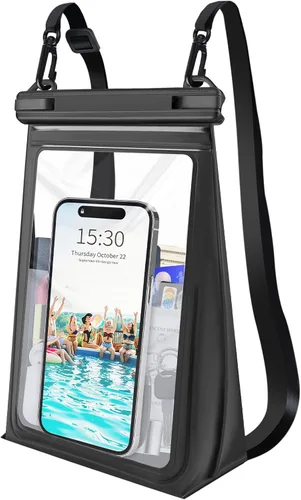 Vista 8 de Funda impermeable grande para teléfono, funda impermeable universal para iPhone 14 Plus 13 Pro Max 12 11 Samsung S23 S22 hasta 7.2 pulgadas, IPX8 a