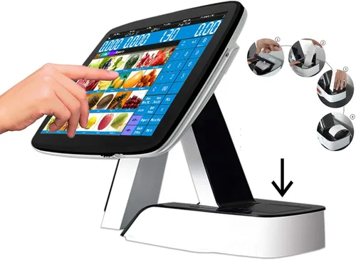 Vista 6 de Caja registradora con impresora térmica incorporada con software de sistema POS, cajón de efectivo, escáner de código de barras (minorista)