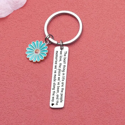 Vista 6 de Llavero de memoria, llavero de girasol, joyería de Besties, llavero de graduación, regalo para colegas