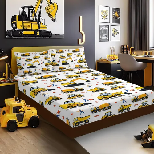 Vista 9 de Yasida Sábanas bajeras y fundas de almohada para cama individual de avión (1 sábana bajera y 1 funda de almohada), juego de sábanas para niños