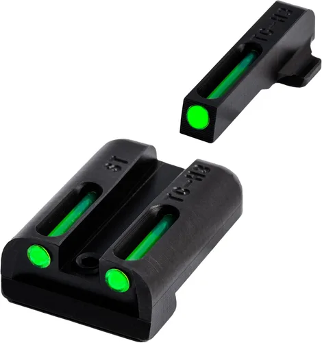 Vista 8 de Truglo TFO Tritio y mira de pistola de fibra óptica, duradera, compacta y de alta visibilidad, juego de visión nocturna delantera y trasera