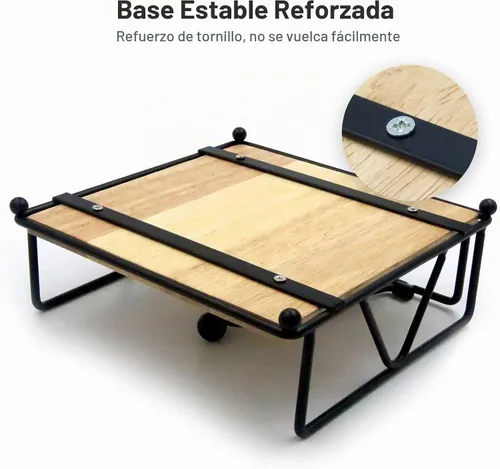 Vista 3 de Servilletero para mesa, servilletero de metal y madera, servilleteros de pie para servilletas de papel, para encimera de cocina, mesa de comedor, 7