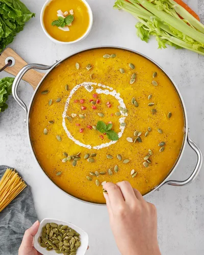 Vista 5 de BEZIA - Olla antiadherente de 6 cuartos con tapa, compatible con inducción