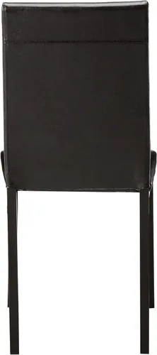 Vista 4 de Roundhill Furniture Noyes - Silla de comedor de piel sintética con marco de metal, juego de 4, color negro