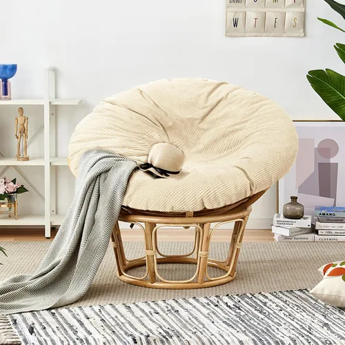 Vista 6 de Sqodok Papasan - Fundas de cojín de 50 pulgadas de tela de pana para interiores, lavables a máquina, con cremallera y correas