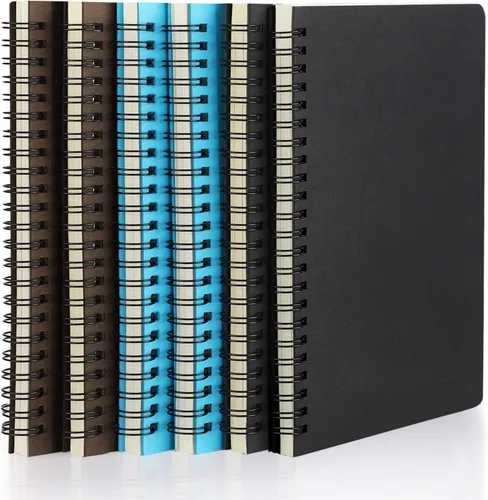 Vista 15 de EUSOAR Cuaderno con rayas en espiral, tamaño A5, paquete de 3 unidades, 5.5 x 8.3 pulgadas, 120 páginas, cuadernos de escritura de viaje, cuaderno