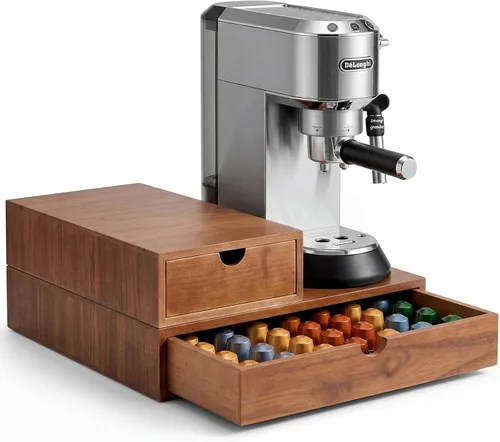 Vista 8 de Caja de té de madera del café del cajón del sostenedor de la vaina Color madera
