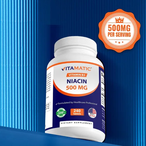 Vista 5 de Vitamatic Niacina (vitamina B3) 500 mg, 240 comprimidos - Sin OMG y sin gluten - 480 tabletas (paquete de 2)
