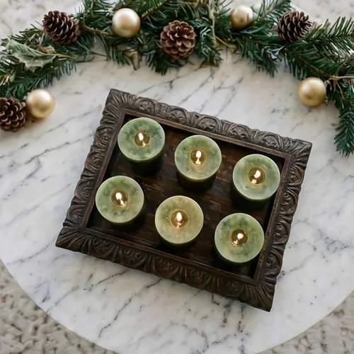 Vista 6 de Aroma Naturals Votive Candles Aceite esencial con abeto de enebro y albahaca, Evergreen Holiday, 6