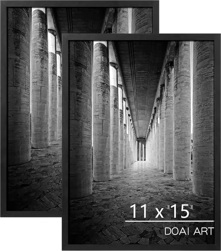 Vista 62 de DOAI ART Marco de fotos de 5x7 pulgadas, marco negro de 5x7 pulgadas para exhibición horizontal o vertical con montaje en pared y sobremesa Marco