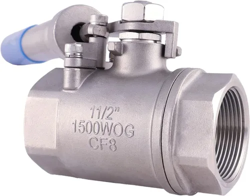Vista 3 de ARITA Válvula de bola con mango "Deadman" de 1-1/2", acero inoxidable 304 Puerto completo 1500PSI para agua, petróleo y gas, NPT hembra