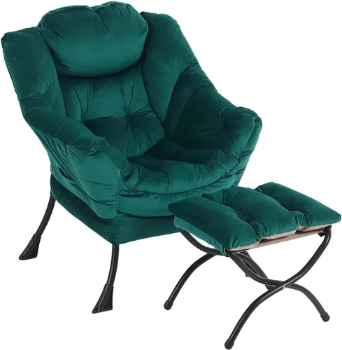 Vista 39 de Furlide - Silla perezosa con otomana, silla moderna con reposapiés plegable, silla de acento de salón, silla de lectura cómoda, sillones grandes
