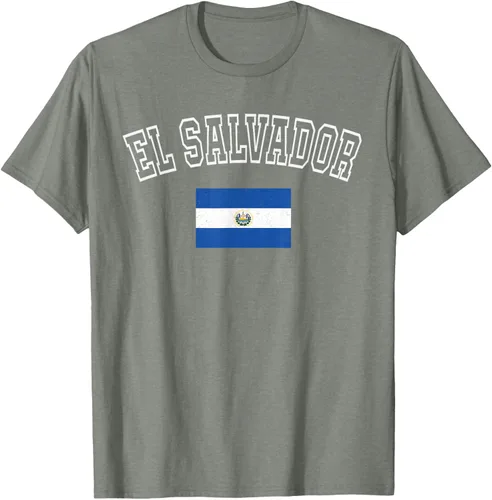 Vista 32 de Camiseta vintage con diseño de la bandera de El Salvador