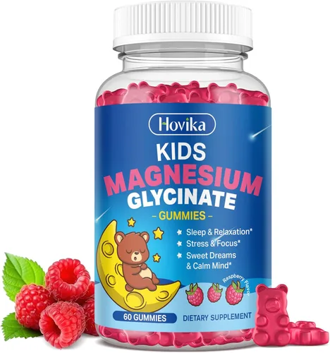 Vista 10 de Gomitas de magnesio para niños, con L-teanina, omega-3, vitamina B6, D3, zinc, gomitas de glicinato de magnesio para niños, para dormir, relajación