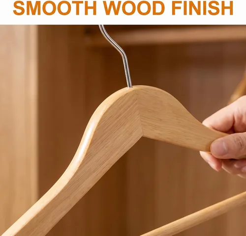 Vista 8 de USTECH Percha de madera con forma de arco (paquete de 10)