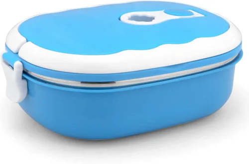 Vista 10 de VALINK Lonchera para alimentos calientes, lonchera rectangular portátil de acero inoxidable aislado para almacenamiento de alimentos para acampar al