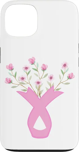 Vista 7 de Flower Jar Pink Ribbon Breast Cancer Awareness Month Women Case for iPhone 17