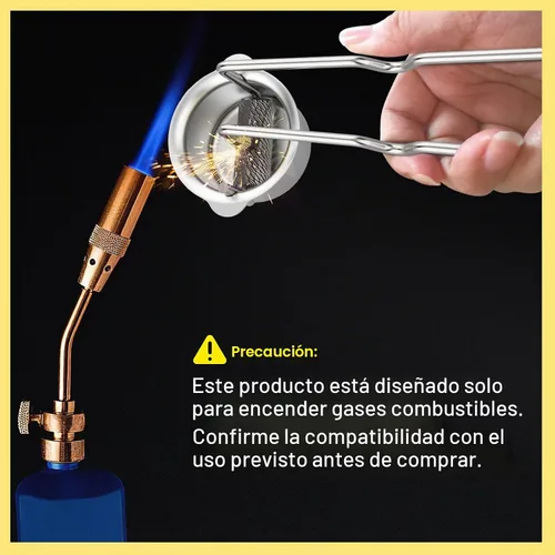 Vista 4 de Paquete de 2 sopletes de pedernal individual con 20 pedernales de repuesto, encendedor de chispas resistente para soldadura, corte