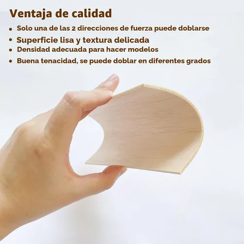 Vista 3 de MUXGOA 20 piezas de hojas de madera, hojas de madera de balsa sin terminar para manualidades DIY, láminas delgadas de madera para adornos de madera