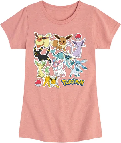 Vista 8 de Pokémon - Eeveelution Stickers - Camiseta de manga corta para niñas jóvenes Abedul