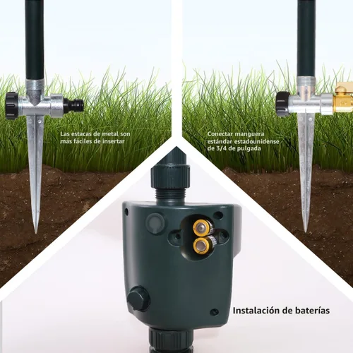Vista 3 de Aspersor activado por movimiento, repelente impermeable para exteriores para patio Verde