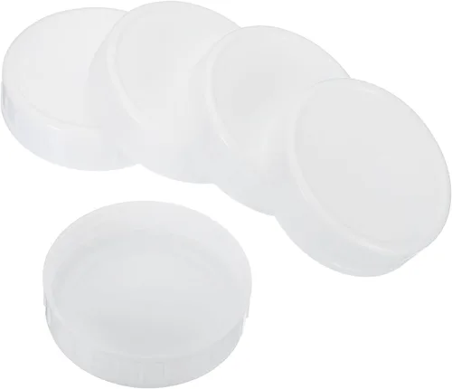 Vista 7 de PATIKIL Tapas de plástico de boca regular para tarros de 2.77 pulgadas, 1 juego/8 tapas para tarros de conservas con anillo de sellado de silicona