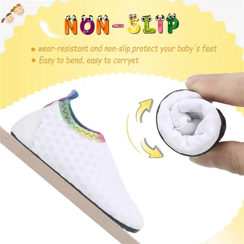 Vista 7 de storeofbaby Zapatos de agua para bebés, niños y niñas, calcetines acuáticos de secado rápido para natación, playa, piscina