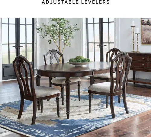 Vista 9 de Signature Design by Ashley Juego de 2 sillas laterales tapizadas tradicionales, sillas de comedor, madera dura y marco de madera de ingeniería