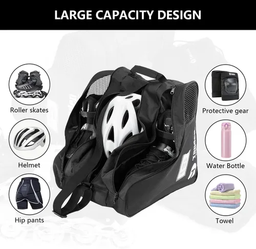 Vista 2 de Tanden Bolsa de patinaje sobre hielo para niños y adultos, bolsa de patinaje sobre hielo para llevar patines de hielo en línea