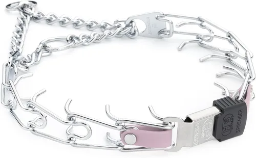 Vista 14 de Collar de perro de acero cromado Herm Sprenger para perros pequeños con hebilla de liberación rápida ClicLock y inserto de Biothane Collar de punta