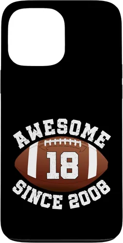 Vista 24 de Awesome Since 2008 18th Birthday Men Son American Football Case for iPhone 17
