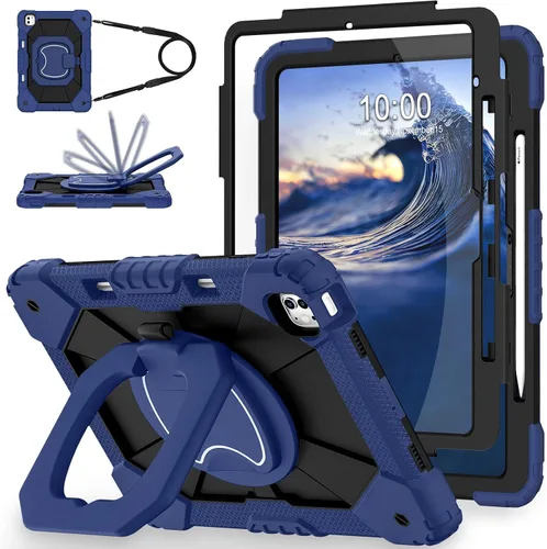 Vista 16 de WESOROL Funda para iPad Air de 13 pulgadas M4/M3/M2 2026/2025/2024 con soporte para lápiz, protector de pantalla, soporte giratorio de 360°, funda