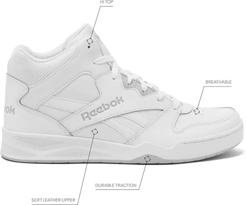 Vista 2 de Reebok Royal BB4500 Hi2 High Top Sneakers for Men, Black or White Mens Basketball Shoes, Medium or Wide Width Size 7 to 14 Athletic Mens Shoes