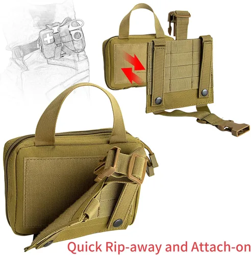 Vista 3 de Bolsas tácticas Molle multiusos de nailon militar, bolsa de utilidad, bolsas de parches desmontables para arnés de chaleco de perro