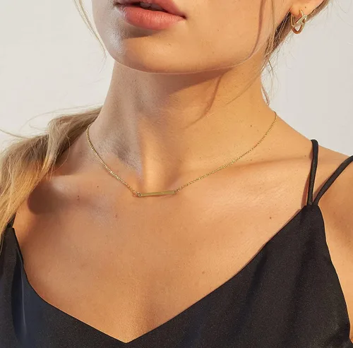 Vista 4 de Collares delicados para mujer, collares en capas, collar de gargantilla chapado en oro, joyería para mujer
