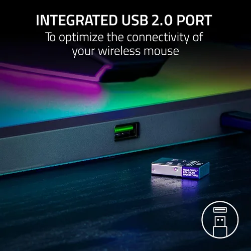Vista 4 de Razer Firefly V2 Pro Fully Illuminated RGB Gaming Mouse Mat: Backlit Design - 15 Zone Chroma Lighting - USB 2.0 Port - Detachable USB Type C Cable