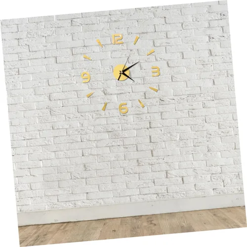 Vista 9 de IMIKEYA Reloj de pared sin marco, reloj de pared dorado, pegatinas de espejo, sin marco, reloj de pared, reloj acrílico, mural, hogar, reloj