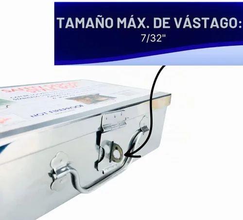 Vista 6 de Bin Buddy Caja de almacenamiento de acero para candado, diseño compacto de 7 x 4 x 2 pulgadas, ideal para almacenar joyas, reliquias, pasaportes