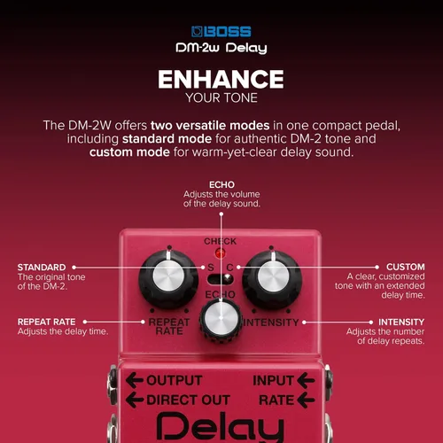 Vista 3 de Pedal de efectos de guitarra Boss DM-2W Delay Waza Craft