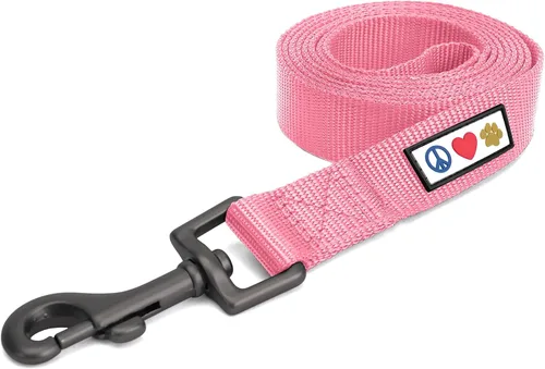 Vista 60 de Pawtitas - Correa personalizada de 6 pies para perro rosa XS/S con nombre y número de teléfono bordados, correa fuerte de nylon para razas pequeñas