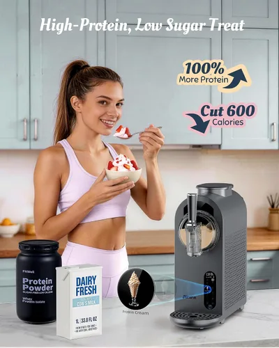 Vista 5 de Alcarin Máquina de granizado 2 en 1 y máquina para hacer helados