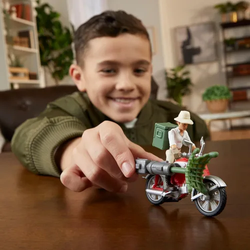Vista 7 de Indiana Jones Worlds of Adventure Helena Shaw Figura de acción con juguete de motocicleta, 2.5 pulgadas, figuras de acción para niños a partir de 4