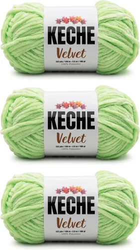 Vista 113 de Keche Hilo para ganchillo, hilo de terciopelo, chenilla suave, manta de bebé voluminosa amigurumi Yarn 3.53 oz (132 yardas) - Arona
