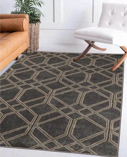 Vista 13 de Superior Alfombra de área de 2 x 3 pies y 0.394 in de altura con respaldo de yute, tejida a la moda y asequible colección Abner, color negro