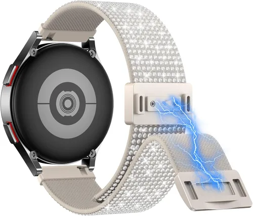 Vista 14 de LETOID Correas para Samsung Galaxy Watch para Mujeres, Correa de Nylon Elástica con Brillos Diseñada para Samsung Galaxy Watch 8/7/6/5/4/FE, Active