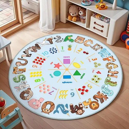 Vista 10 de Alfombras infantiles para sala de juegos, alfombra ABC de 2.5 x 4 pies para niños pequeños, alfombra de aprendizaje educativo, alfombra