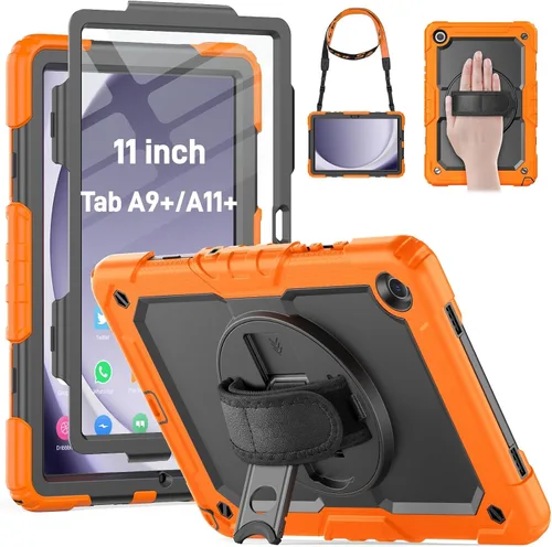 Vista 23 de HXCASEAC Funda para Samsung Galaxy Tab A9 de 8,7 pulgadas, protectora con protector de pantalla/correa de mano/soporte para bolígrafo, resistente a