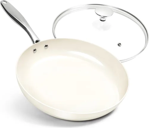 Vista 9 de MICHELANGELO Sartén pequeña – Sartén antiadherente de 8 pulgadas con tapa, sartenes de cerámica no tóxicas con mango de acero inoxidable, sartén