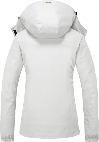 Vista 2 de GEMYSE Chaqueta de nieve impermeable 3 en 1 para mujer, abrigo de invierno aislado