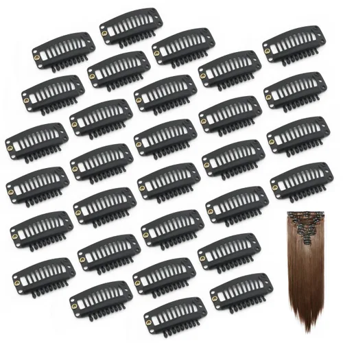 Vista 9 de Dreamlover - Clips para extensiones de cabello, clips para peluca con 9 dientes, 30 piezas